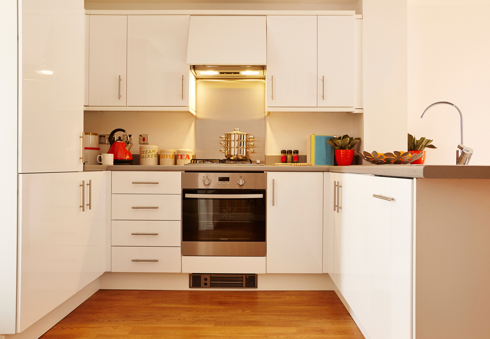 OLD FRONT 6 Plain yellow theme PVC interior kitchen at bengaluru