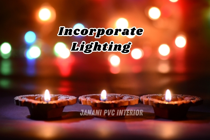 Sacred Space Simplified: PVC Pooja Rooms for Contemporary Houses 2 Beautiful decorative lamps enhancing the ambiance of PVC pooja rooms by Janani PVC Interior, Bengaluru