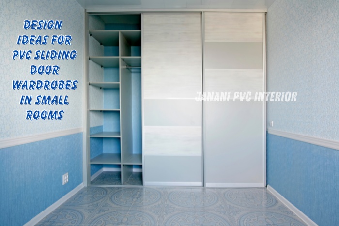 Small Room Space-Saving Solutions: PVC Sliding Door Wardrobes 2 Modern walk-in wardrobe setup with sleek black PVC sliding door cabinets by Janani PVC Interior in Bengaluru